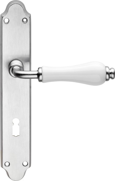 Türklinke Messing matt verchromt Porzellan