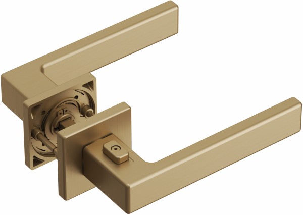 Q13SM Privacy schaltbarer Türgriff mit Schliessfunktion Messing matt