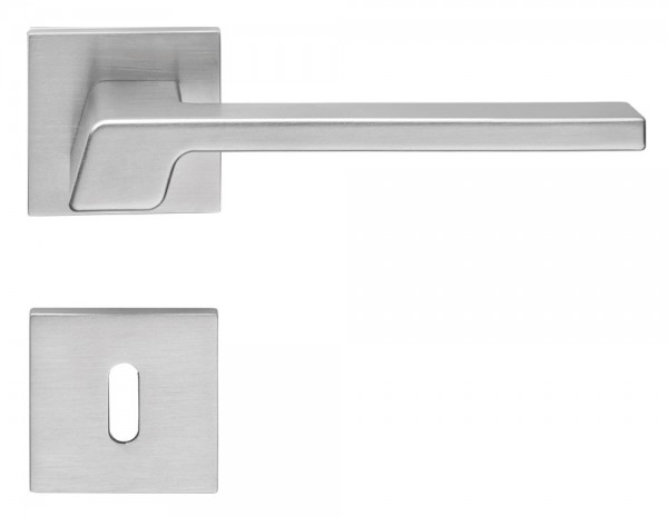 Türgriff Q20 Chrom matt quadratische Rosette