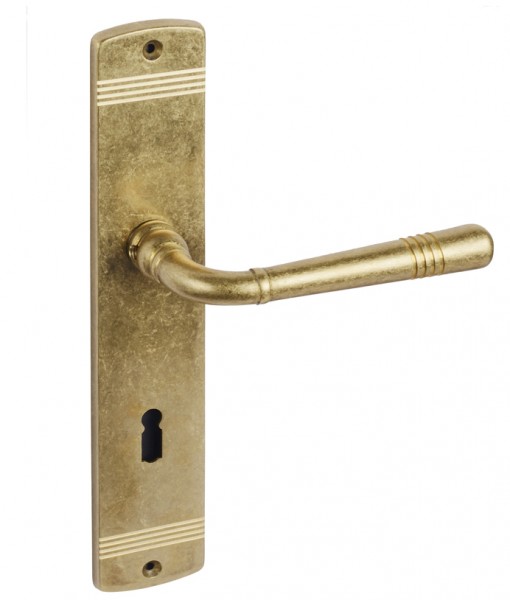 Jugendstil Türgriff Altmessing natur massiv