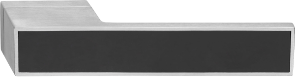 Q27 Türgriff matt verchromt mit schwarzem Inlay