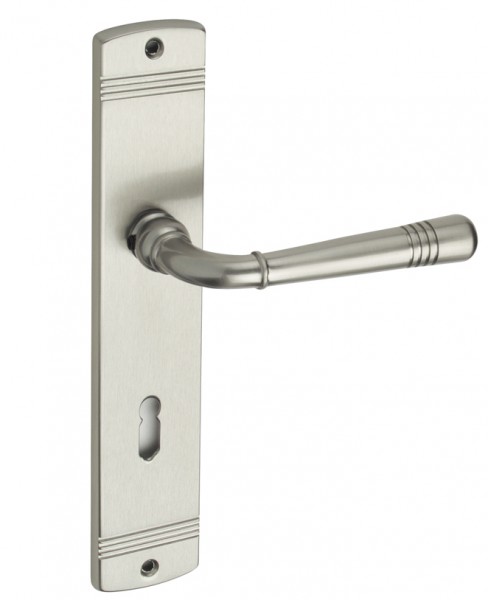 Jugendstil Türgriff Messing matt vernickelt